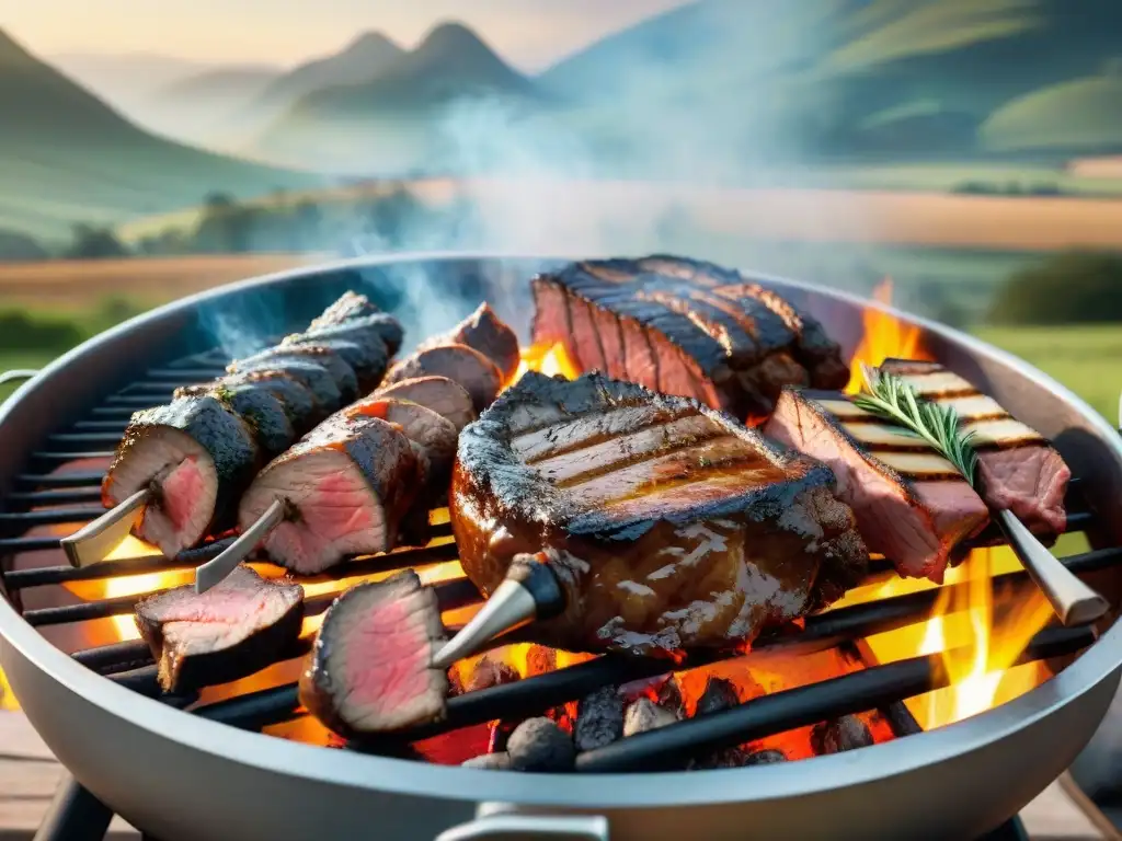 Un asado argentino tradicional en la campiña, con gauchos expertos y una cadena de suministro corta