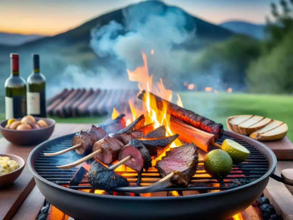 Un asado al asador nocturno bajo las estrellas: amigos, fuego, carne y magia