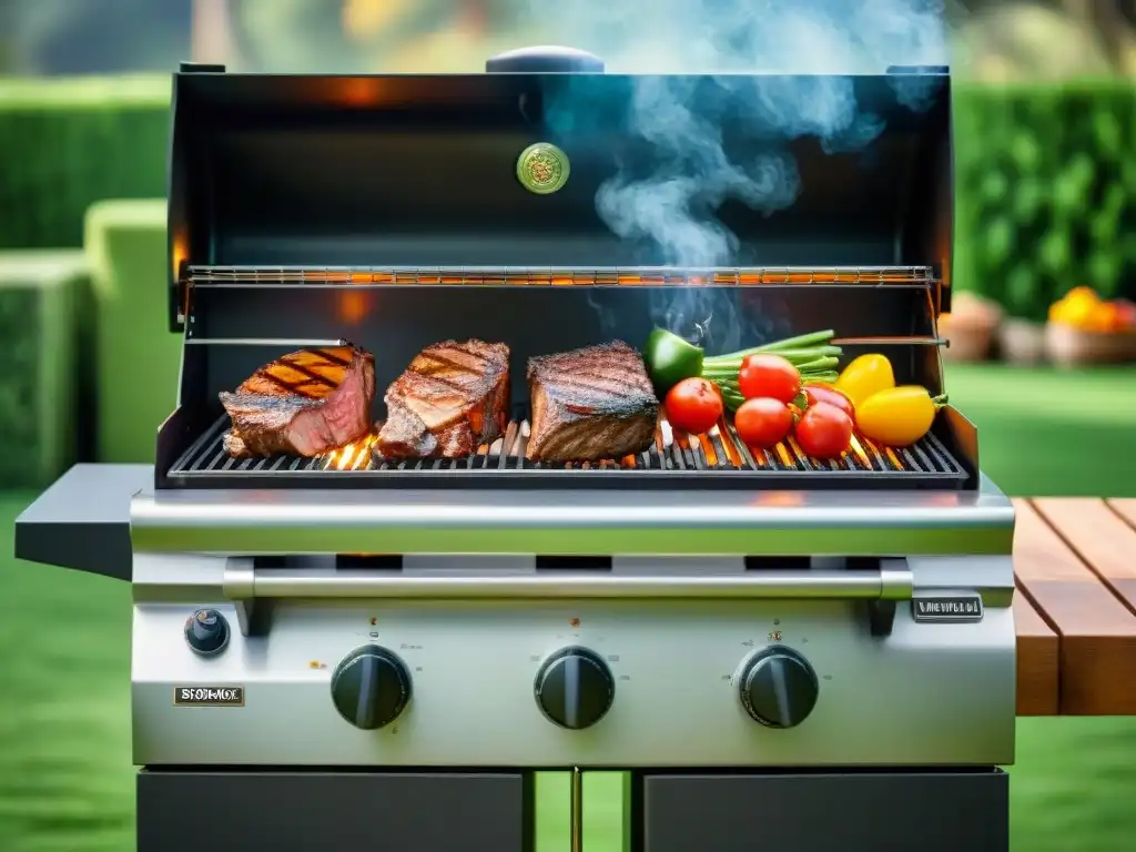 Un asado eléctrico perfecto en un moderno grill bajo el sol, consejos asado eléctrico perfecto