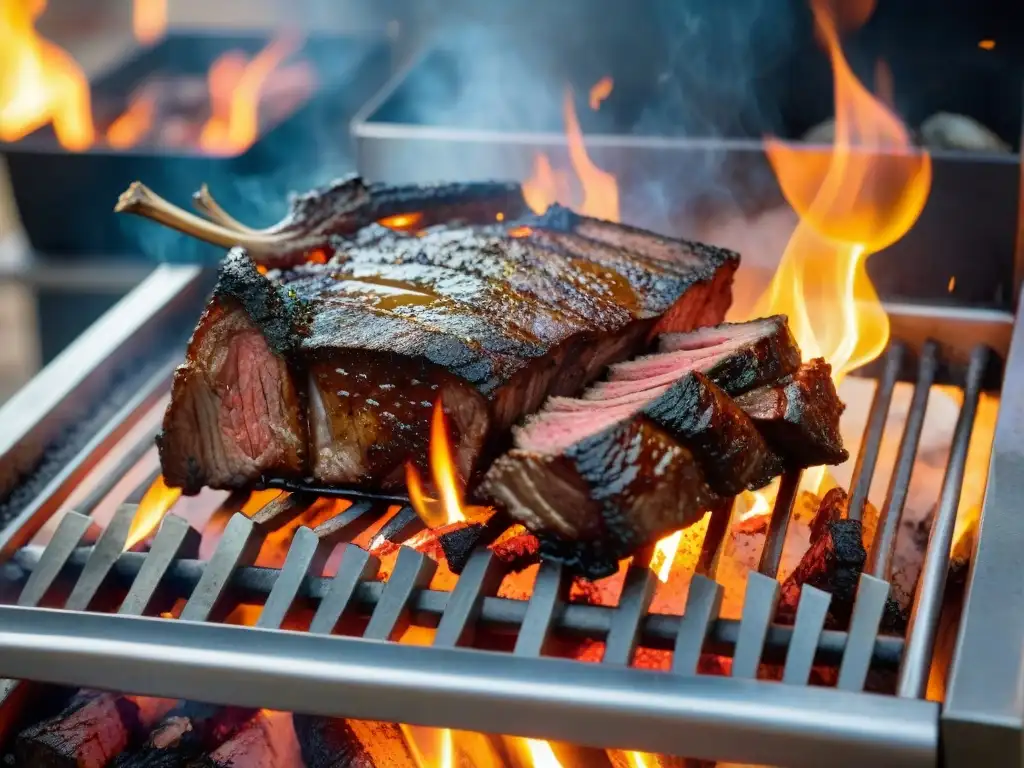 Asado de Tira a la parrilla con técnica ancestral, jugoso y aromático