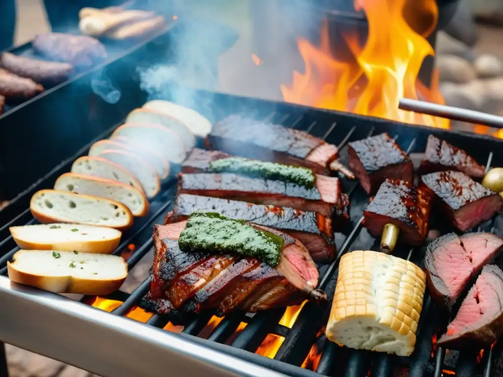 Celebración del asado uruguayo con amigos y familia, tradiciones del asado uruguayo