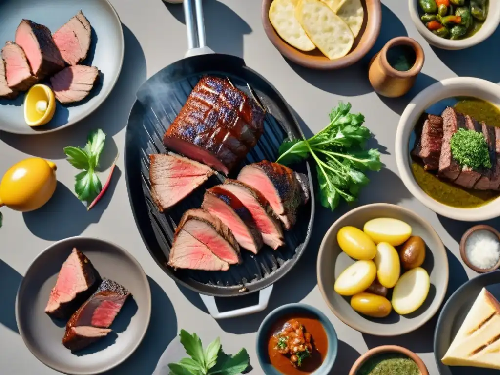 Deléitate con un asado uruguayo en el campo: corte de riñonada en Uruguay a la parrilla con chimichurri y vegetales asados