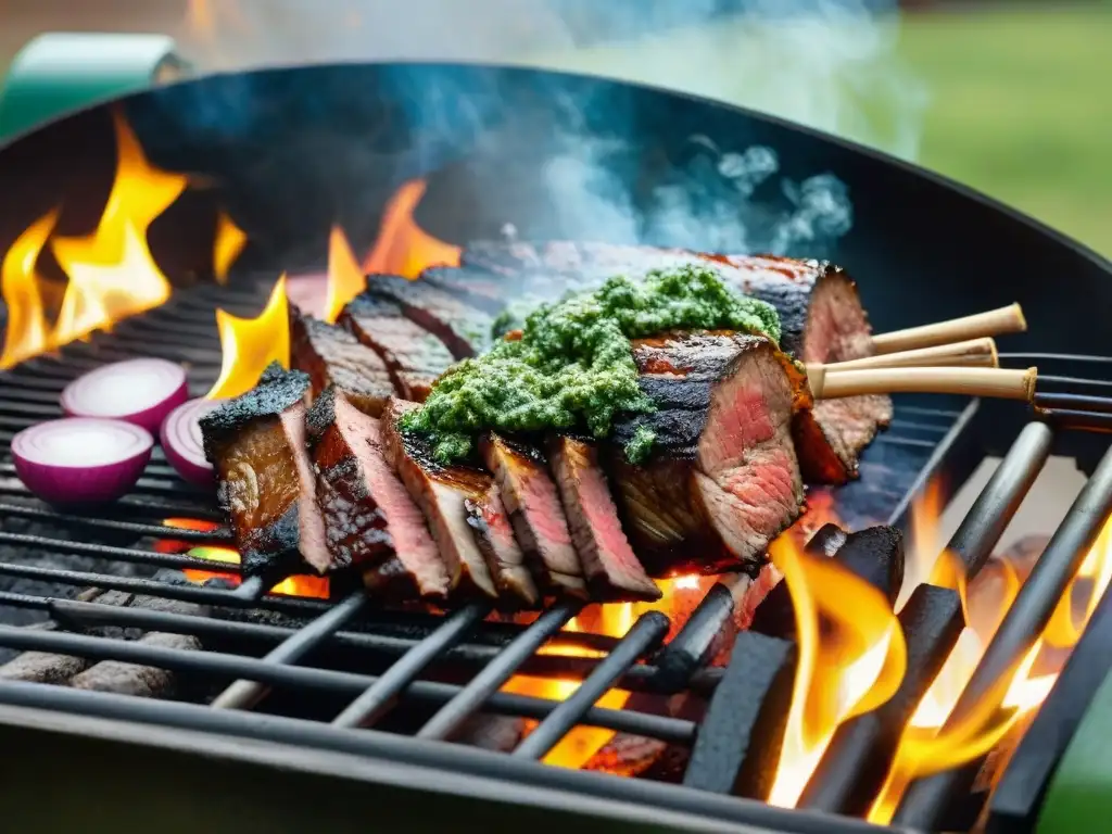 Un asado uruguayo perfectamente dorado en competencia