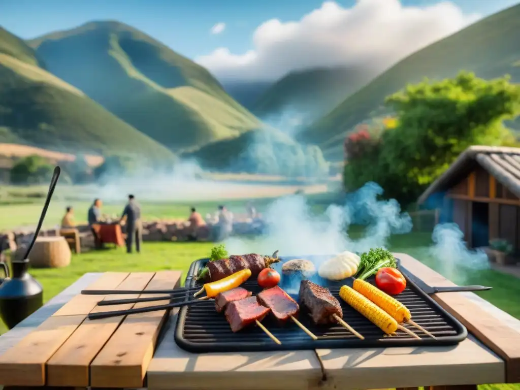 Un asado uruguayo ecoamigable en la naturaleza con amigos, comida y buen ambiente