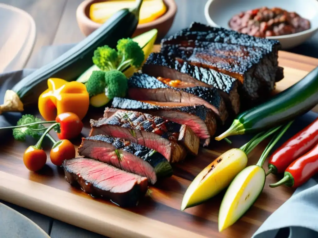 Un asado uruguayo bellamente equilibrado en colores y sabores