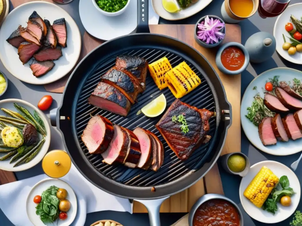 Delicioso asado uruguayo bajo la jacarandá Reunión en un asado uruguayo bajo jacarandá en flor