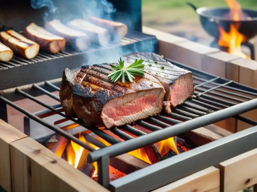 Un asado uruguayo inolvidable: entraña perfecta, cocinada a la perfección en la parrilla, con hierbas frescas