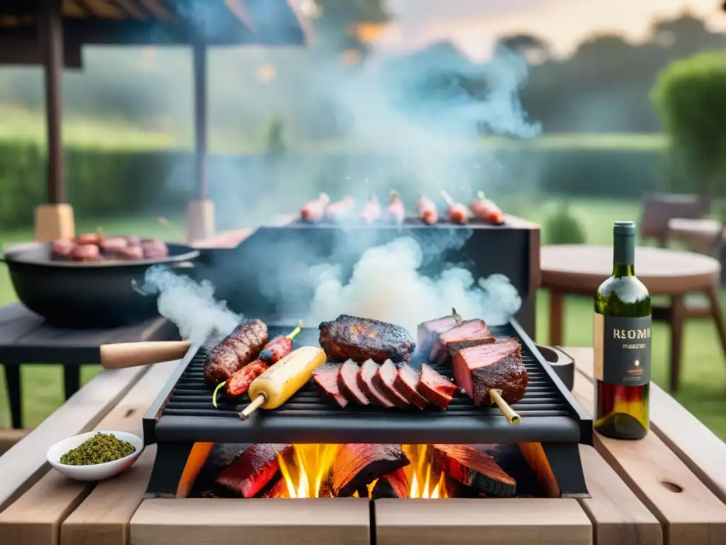 Un asado uruguayo con maridaje de vinos jóvenes en un ambiente festivo y vibrante