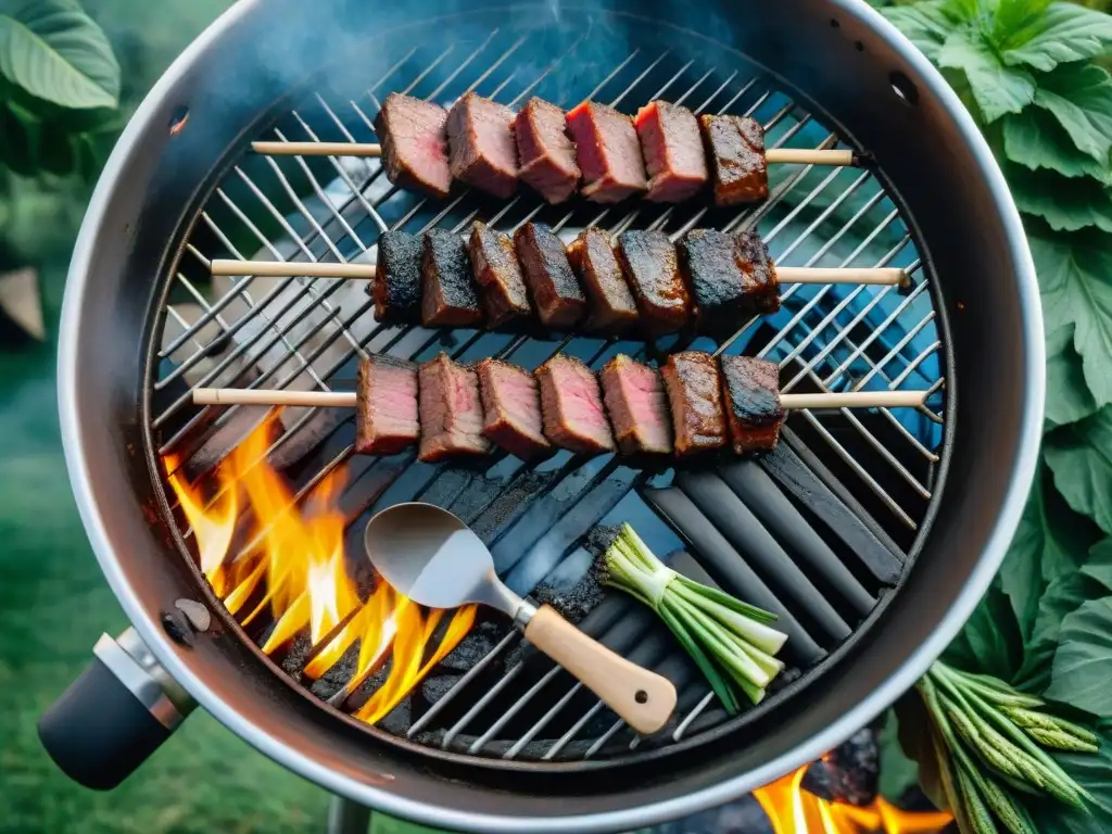 Un asado uruguayo en parrilla ecológica rodeado de naturaleza