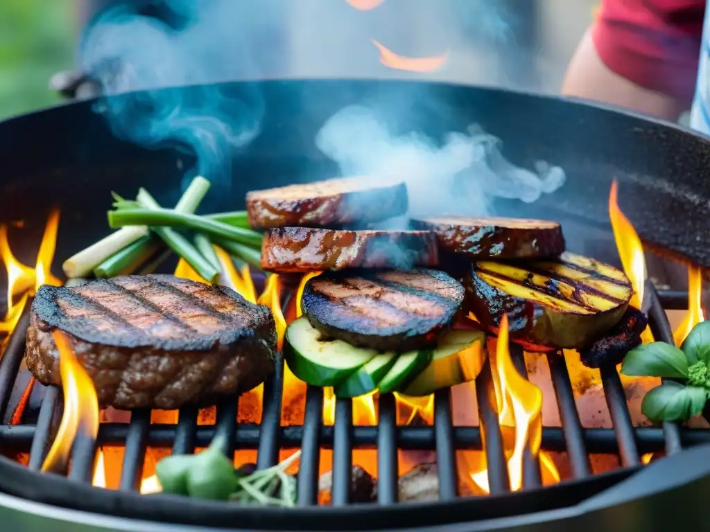 Un asado uruguayo con recetas alternativas, repleto de sabores y colores vibrantes