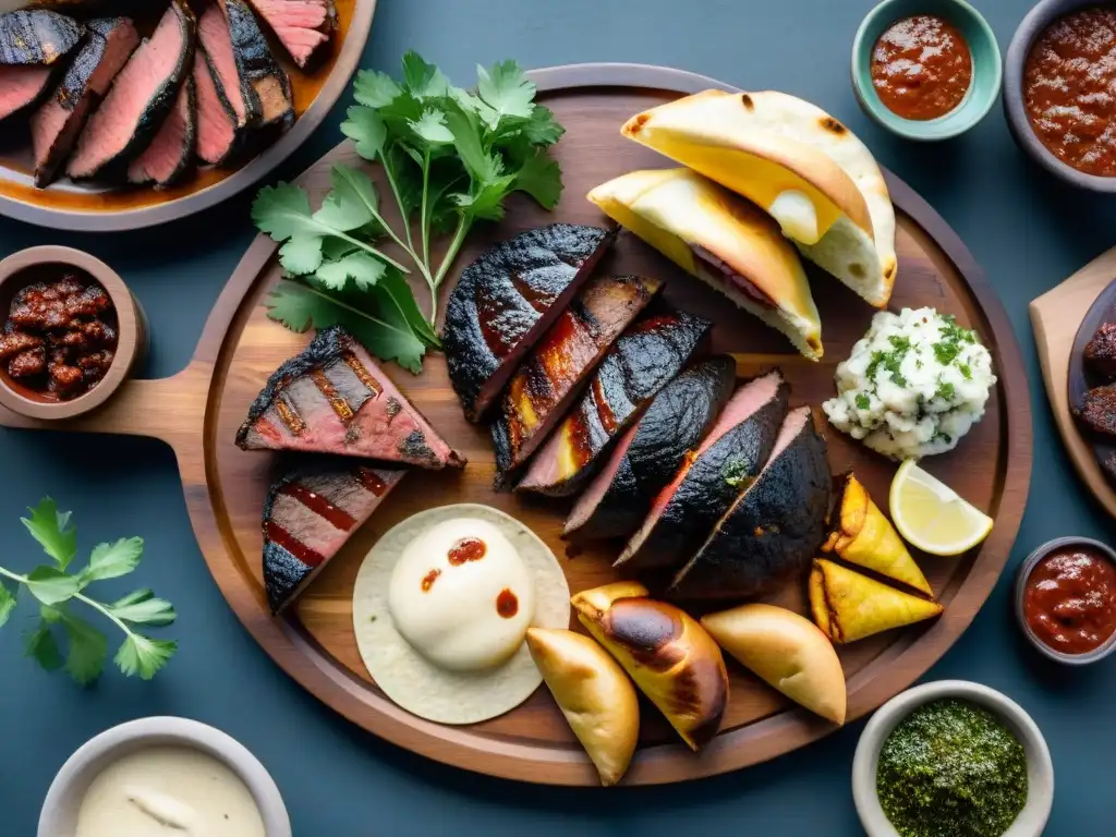 Un asado uruguayo tradicional en un entorno campestre, ideal para degustar asado uruguayo en lugares especiales