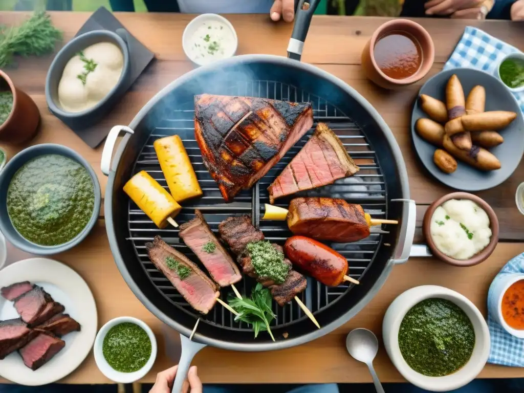 Un asado uruguayo tradicional donde la importancia de la inclusión cultural se refleja en la camaradería y la diversidad de los comensales