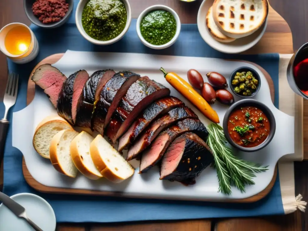 Un asado uruguayo tradicional con maridaje perfecto al atardecer