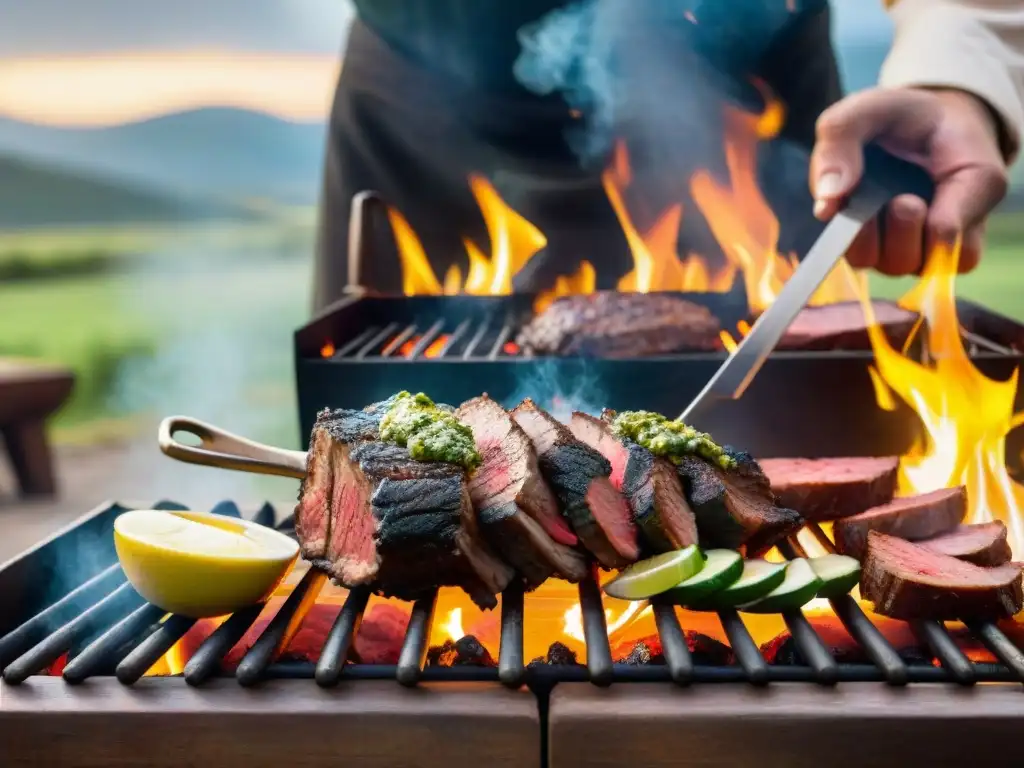 Un asado uruguayo tradicional con técnicas avanzadas de asado uruguayo