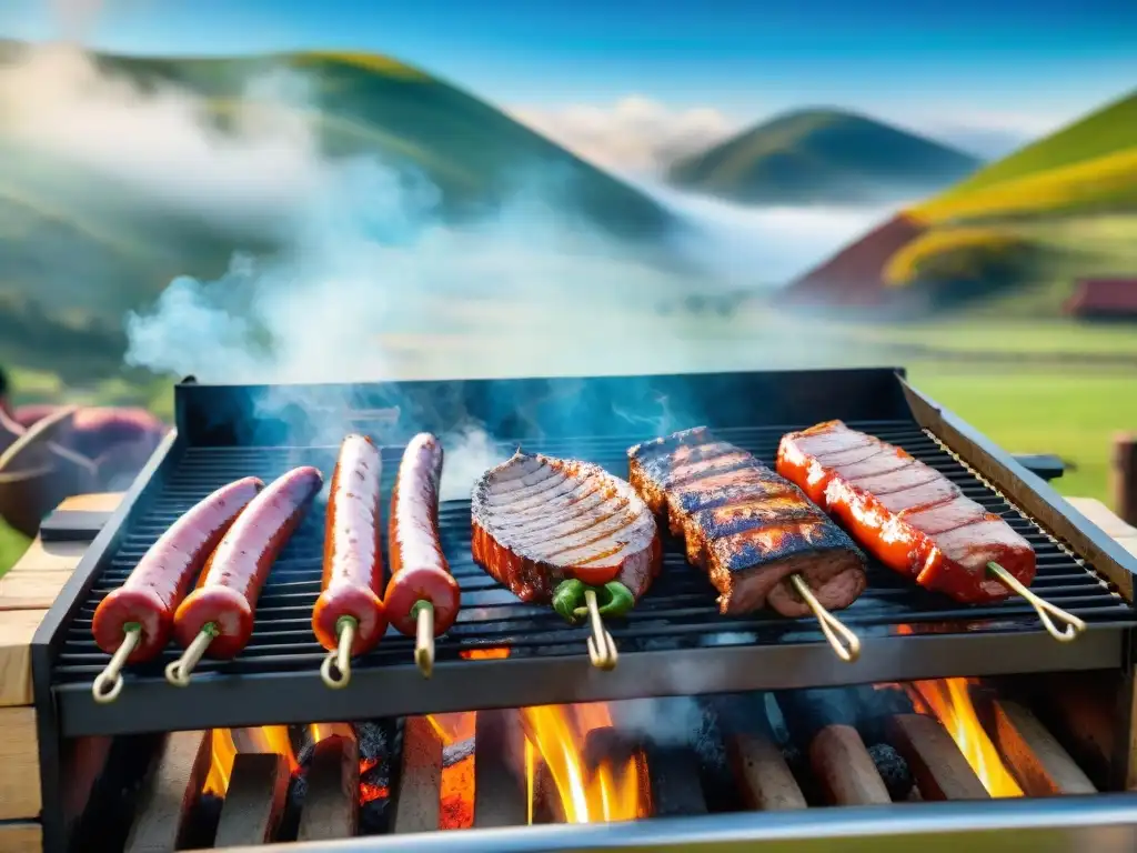 Un asado uruguayo único en un entorno rural con amigos disfrutando - Tour virtual asado uruguayo único