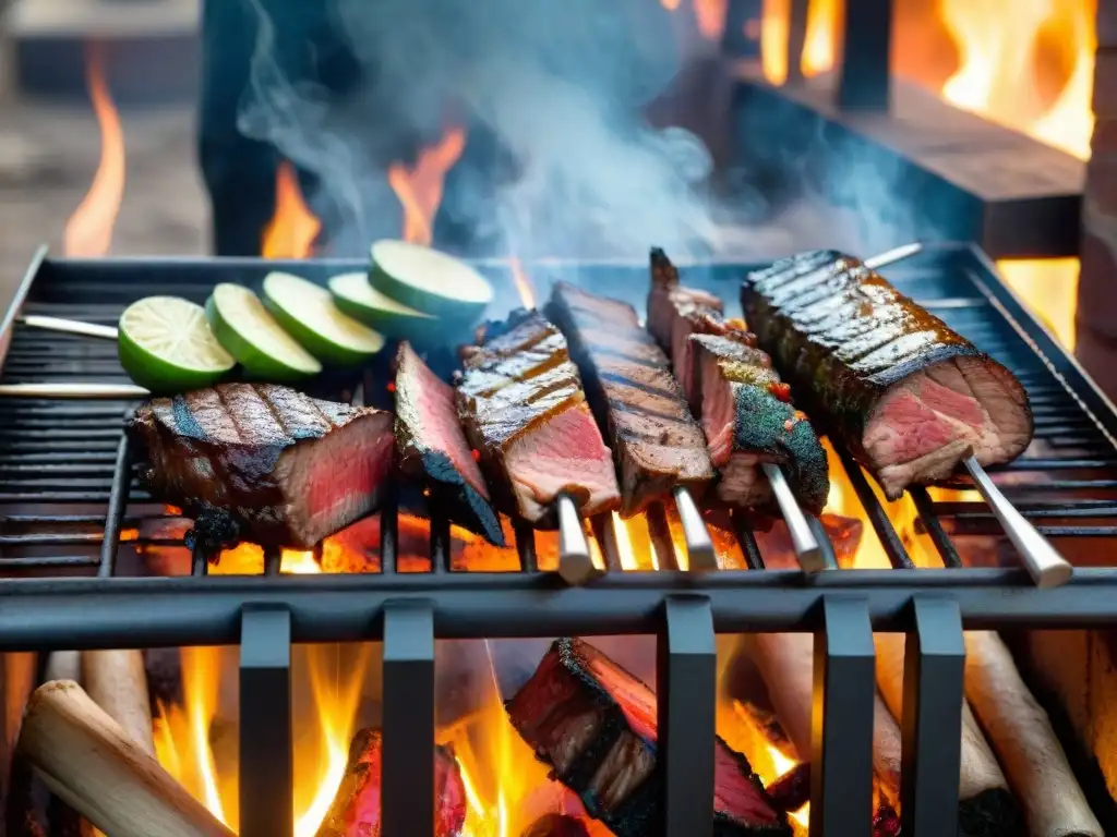 Un asador cuidadoso en una parrilla uruguaya tradicional, revelando los secretos del diseño y las técnicas