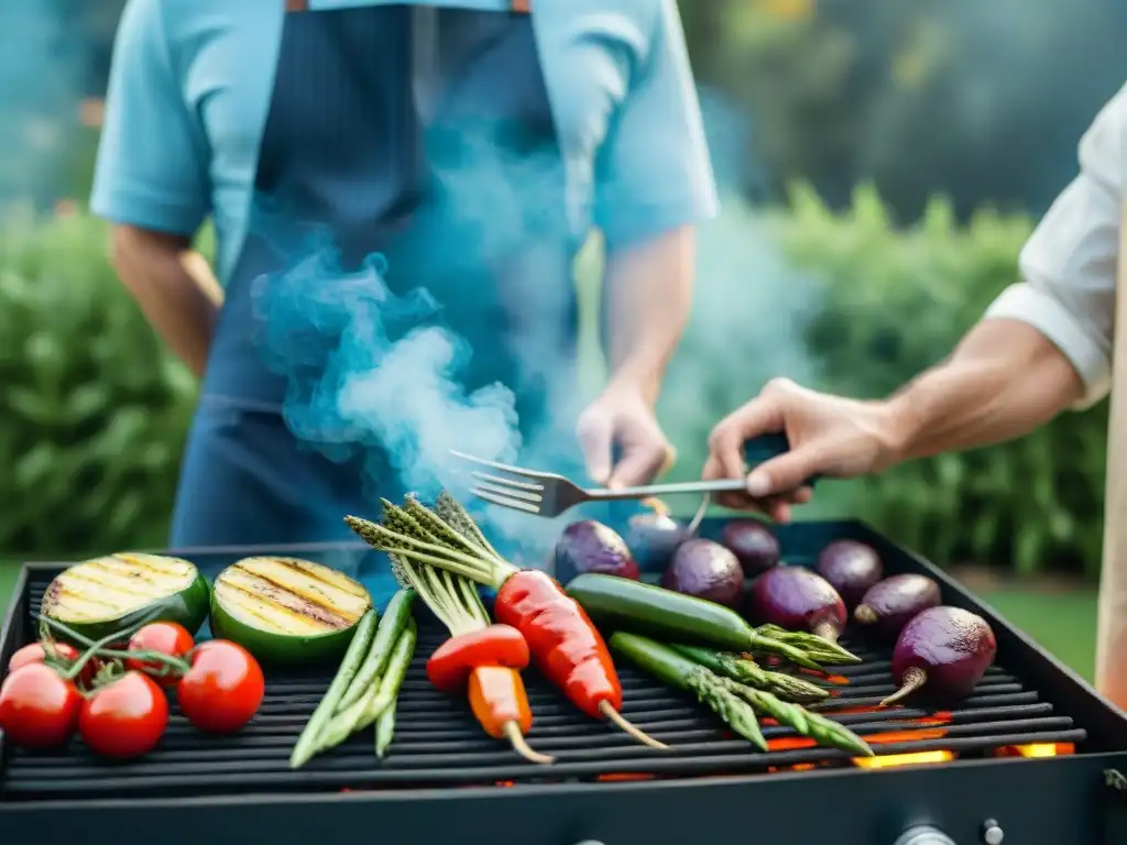 Asados saludables y bienestar mental en un vibrante BBQ al aire libre con amigos y familia