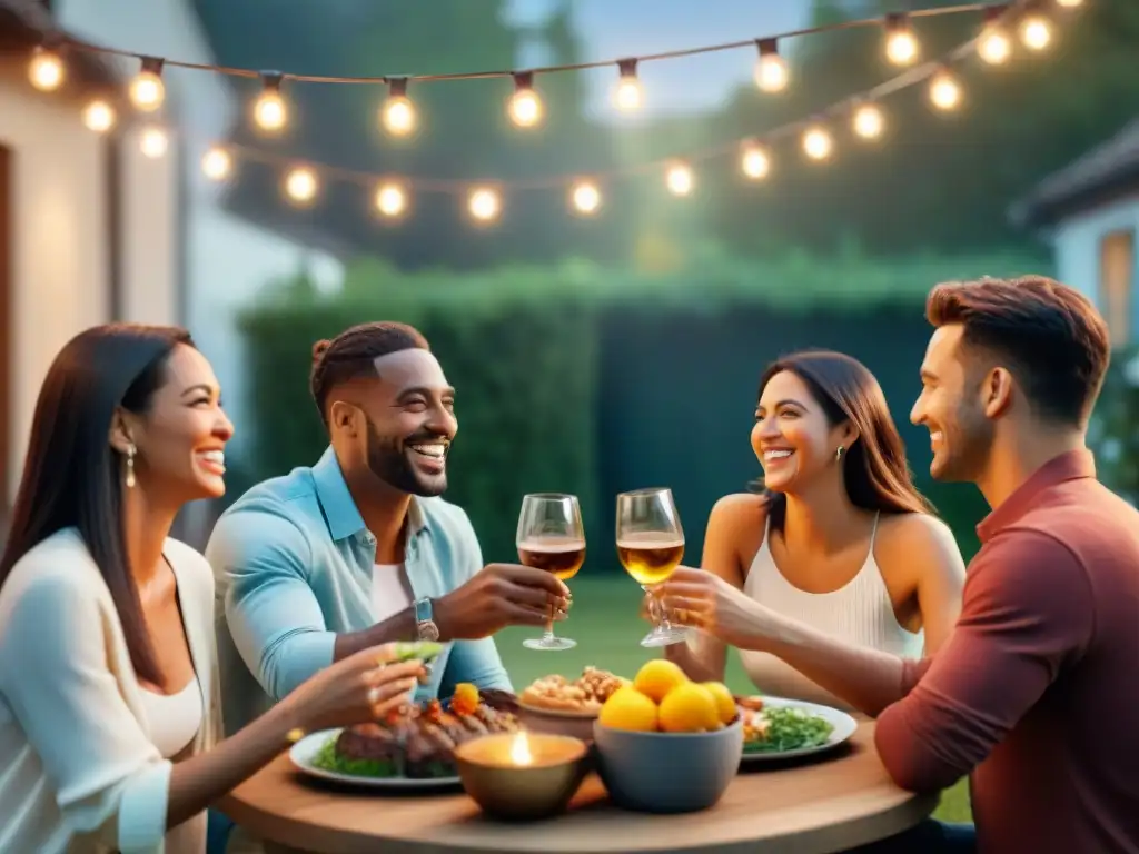 Un cálido atardecer entre amigos, fomentando unión y amistad en una barbacoa al aire libre