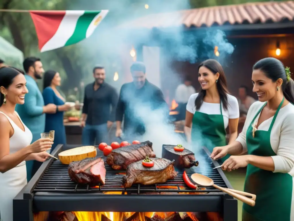 Celebración multicultural en un asado uruguayo con influencia de raíces italianas