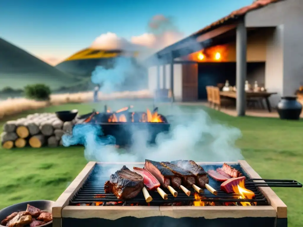 Celebración del significado cultural del asado uruguayo en ambiente campestre