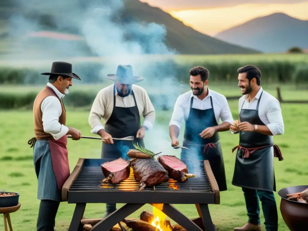 Ceremonia de certificación de asado uruguayo en el campo