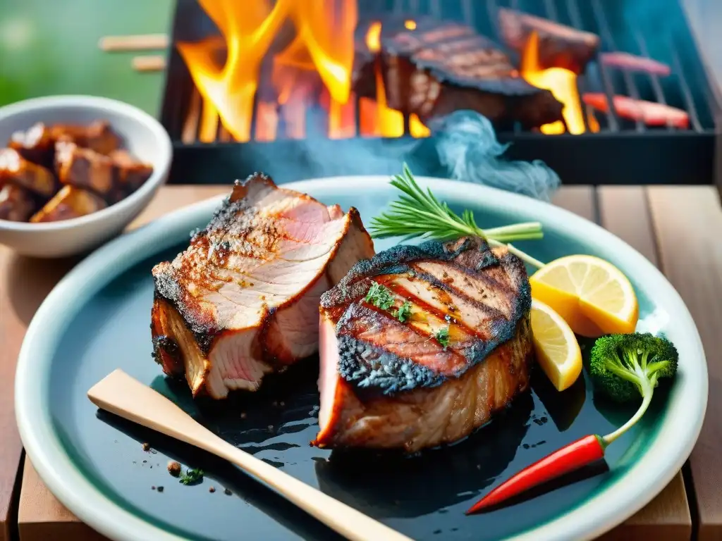 Una comparación visual entre cortes tradicionales y innovadores de cerdo para parrilla, resaltando sabores y técnicas