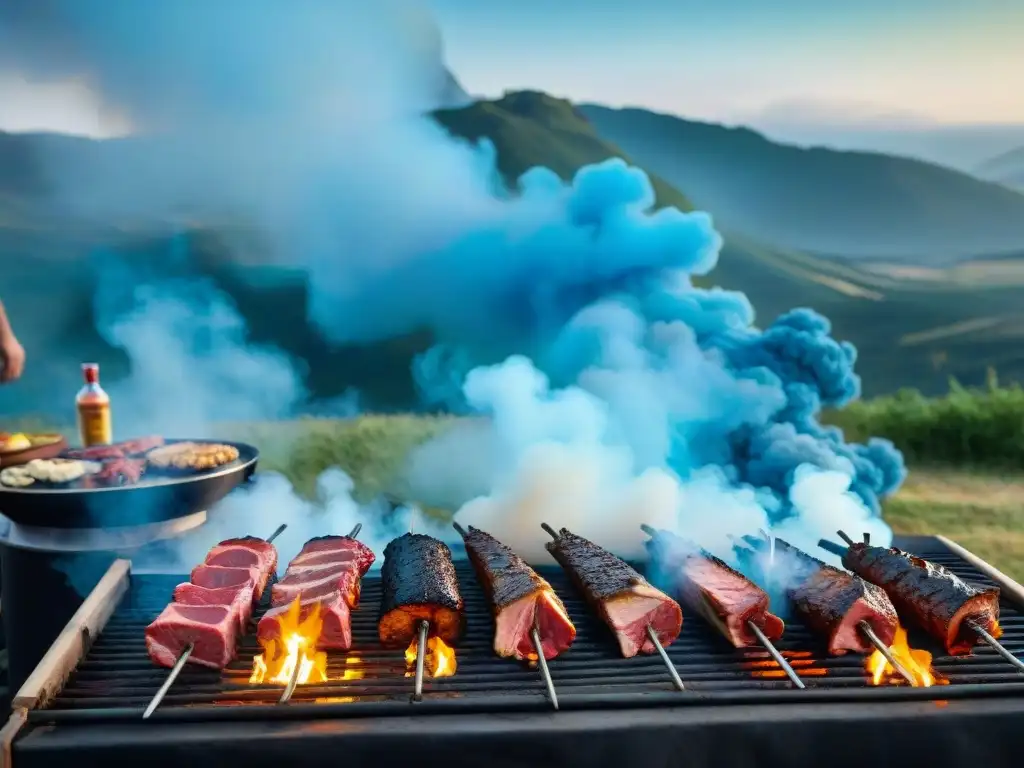 Concurso fotográfico de asado uruguayo con fotógrafos capturando la pasión y colorido de la competencia al aire libre