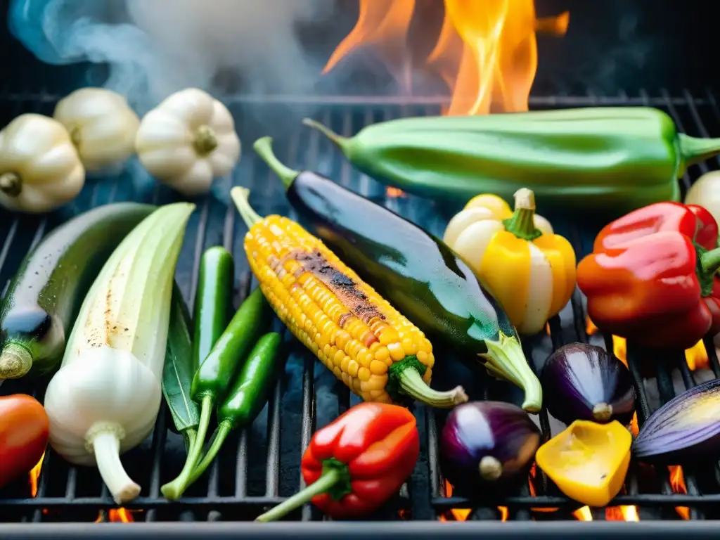 Consejos para grillar verduras correctamente: coloridas hortalizas asadas a la parrilla, jugosas y aromáticas