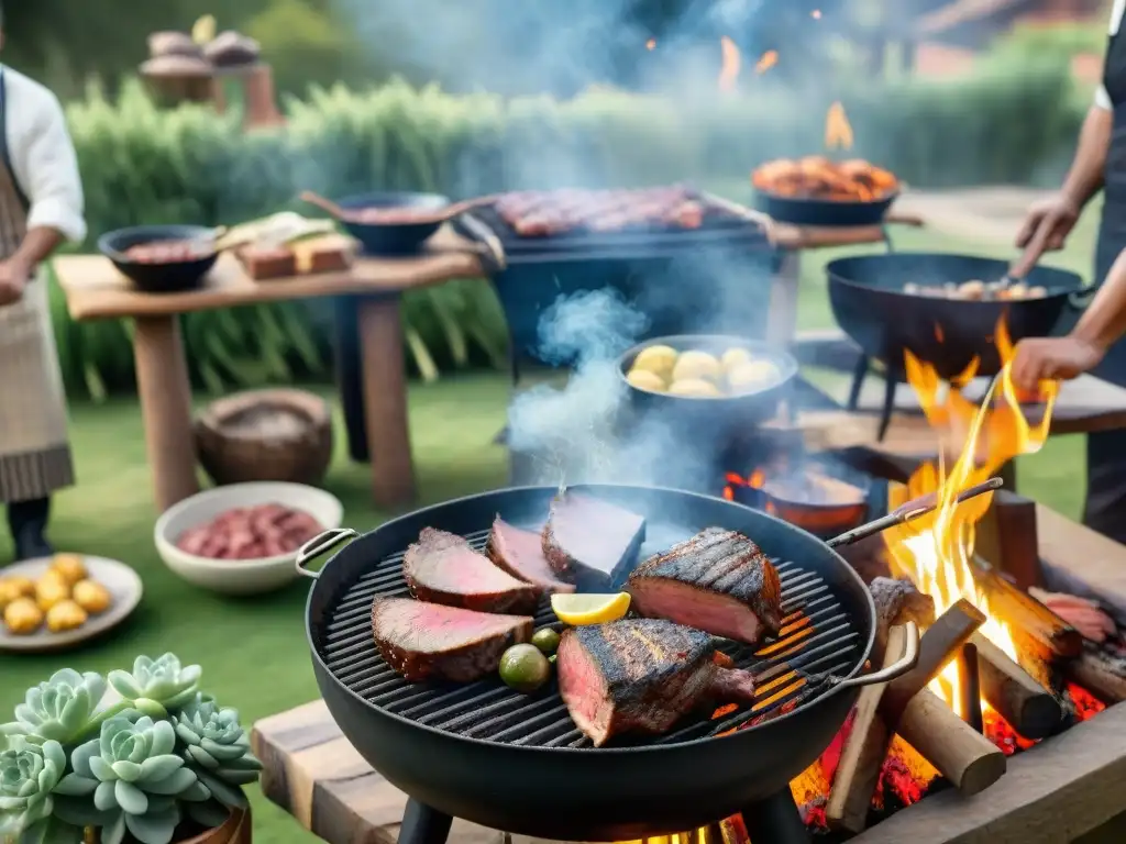 Una degustación de asado al asador en un ambiente festivo y tradicional argentino