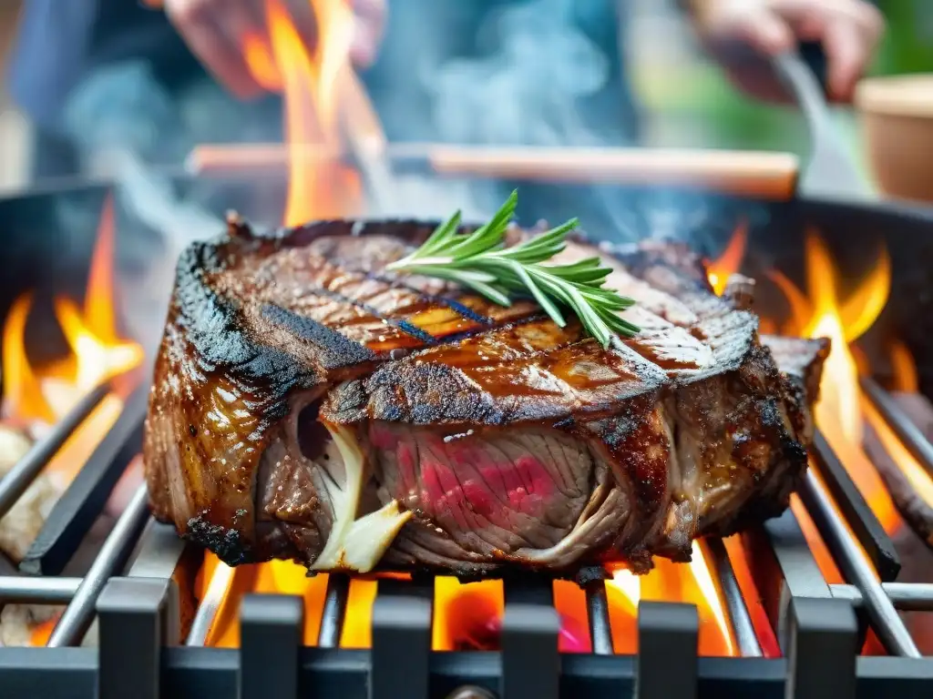 Deliciosa carne asada con amigos y familia al aire libre, Fotografía del asado perfecto