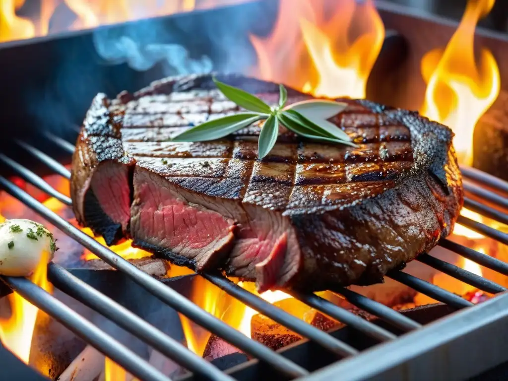 Deliciosa carne uruguaya en parrilla, en un animado festival