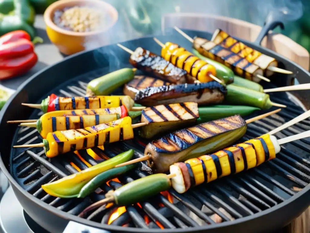 Una deliciosa mezcla de vegetales veganos asados en la parrilla