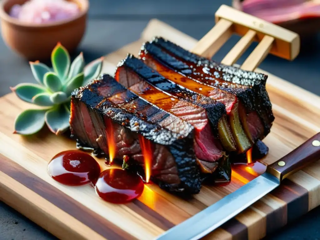 Deliciosa paleta de asado económica listo para disfrutar en una parrilla uruguaya tradicional