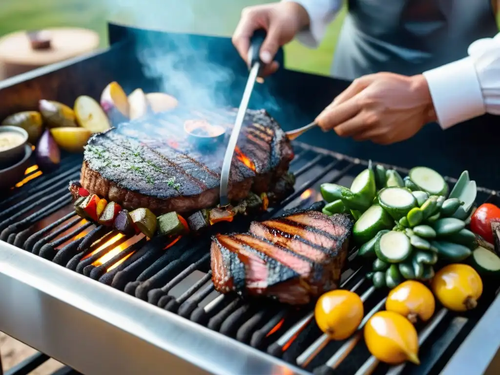 Una deliciosa barbacoa uruguaya en una parrilla eléctrica con recetas asado uruguayo eléctrico