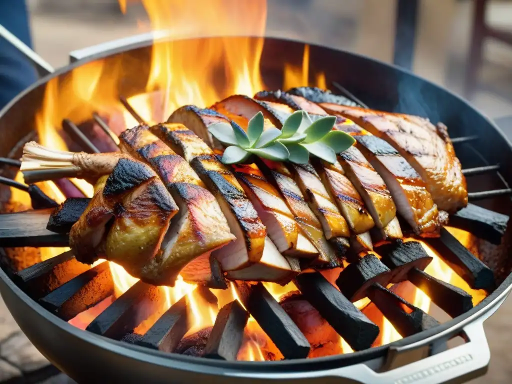 Deliciosa parrillada uruguaya con cortes de aves perfectamente grillados