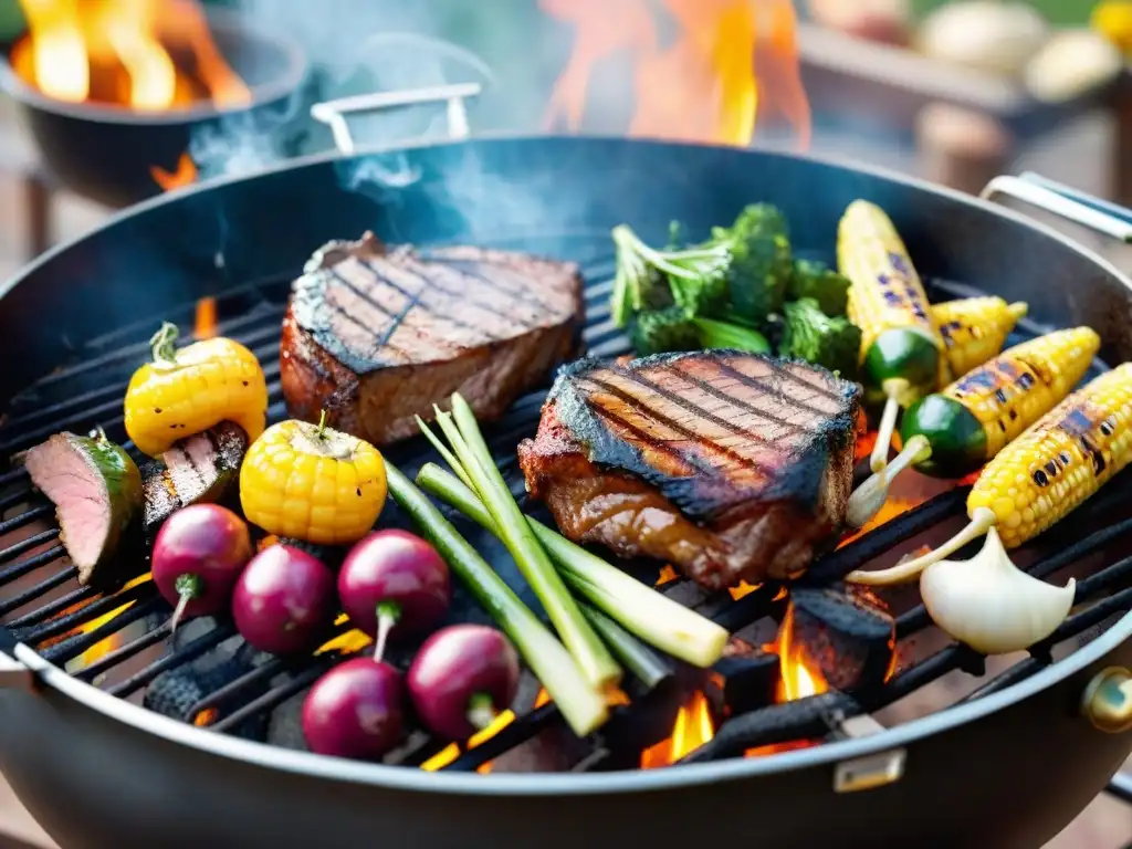 Una deliciosa parrillada con Secretos asado completo y nutritivo en un ambiente cálido y vibrante