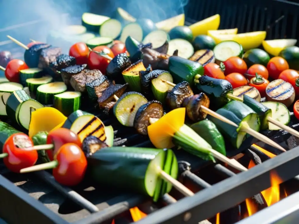 Deliciosa parrillada vegana con brochetas de verduras a la parrilla: recetas asado vegano parrillada