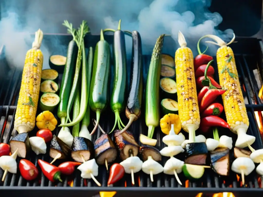 Una deliciosa parrillada de vegetales en un asado uruguayo saludable opciones vegetales