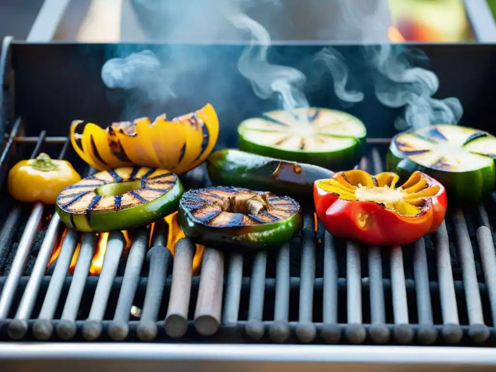 Una deliciosa parrillada de vegetales asados, resaltando su colorido y sabor