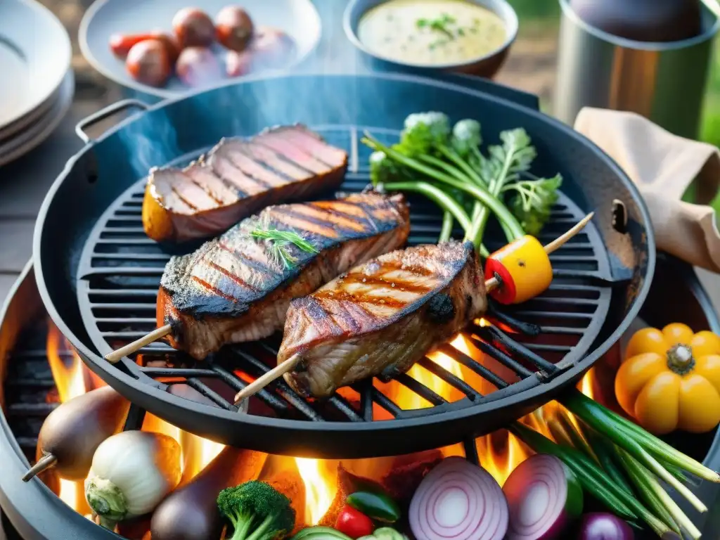 Deliciosa receta de asado con verduras de estación en el campo