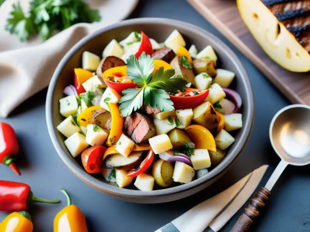 Deliciosa receta de ensalada de papas estilo uruguayo con asado, ¡sabor y color en un festín de verano!