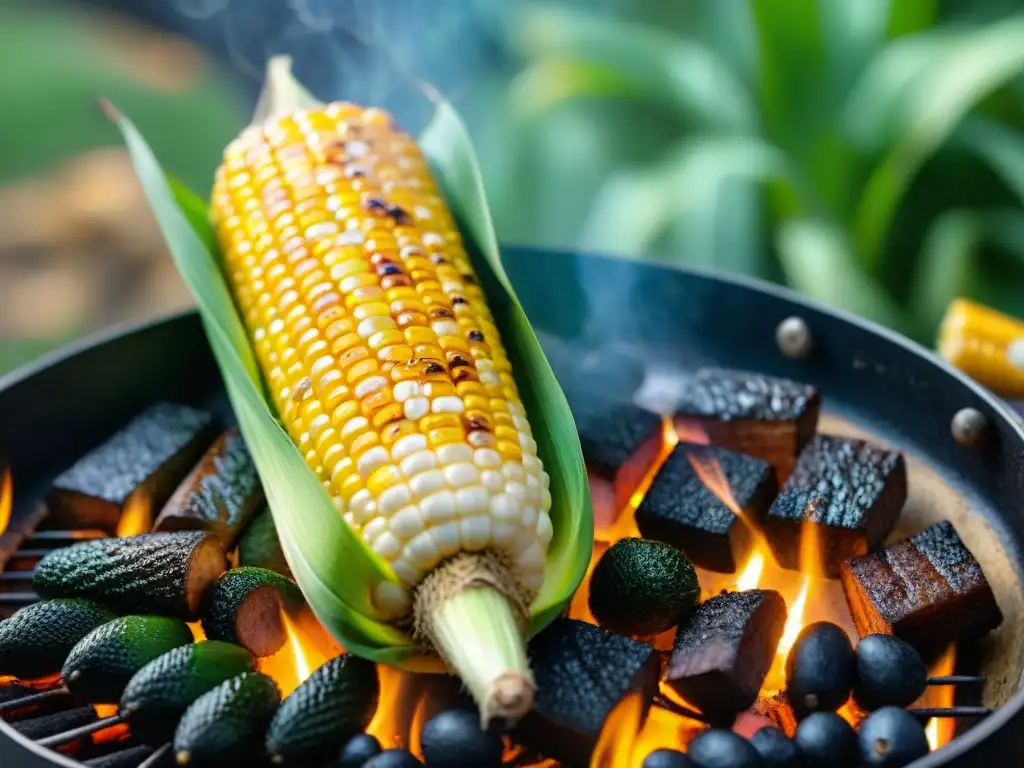 Deliciosa receta de mazorca de maíz a la parrilla con mantequilla dorada y aroma ahumado