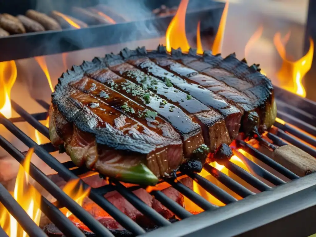 Deliciosa receta Morcillo asado en parrilla Uruguay, con jugosos jugos y costra caramelizada