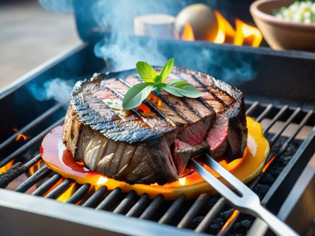 Deliciosa receta lomo vetado parrilla con carne jugosa en parrilla uruguaya tradicional