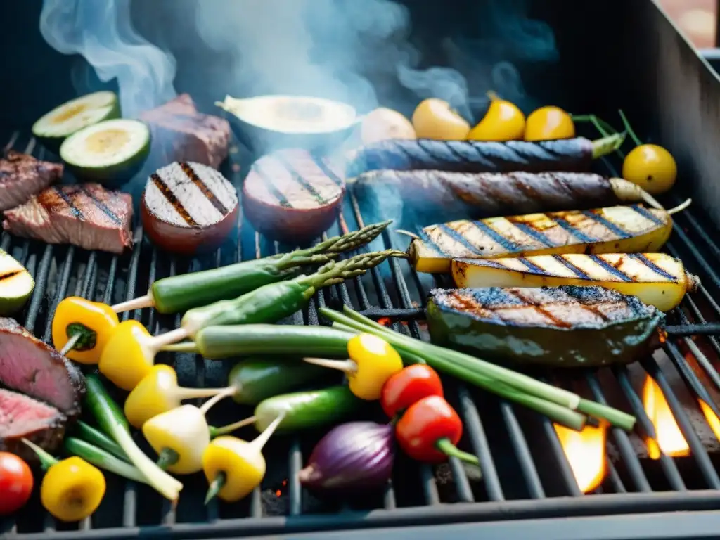 Una deliciosa y saludable carne asada con vegetales a la parrilla