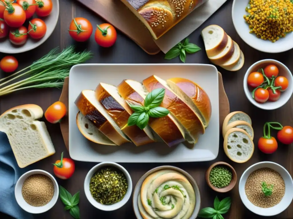 Deliciosa variedad de panes y tortas saludables para un asado vegetariano