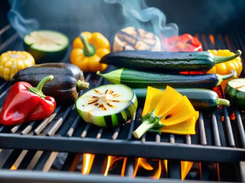 Una deliciosa variedad de vegetales grillados para limpieza, con colores vibrantes y aromas tentadores