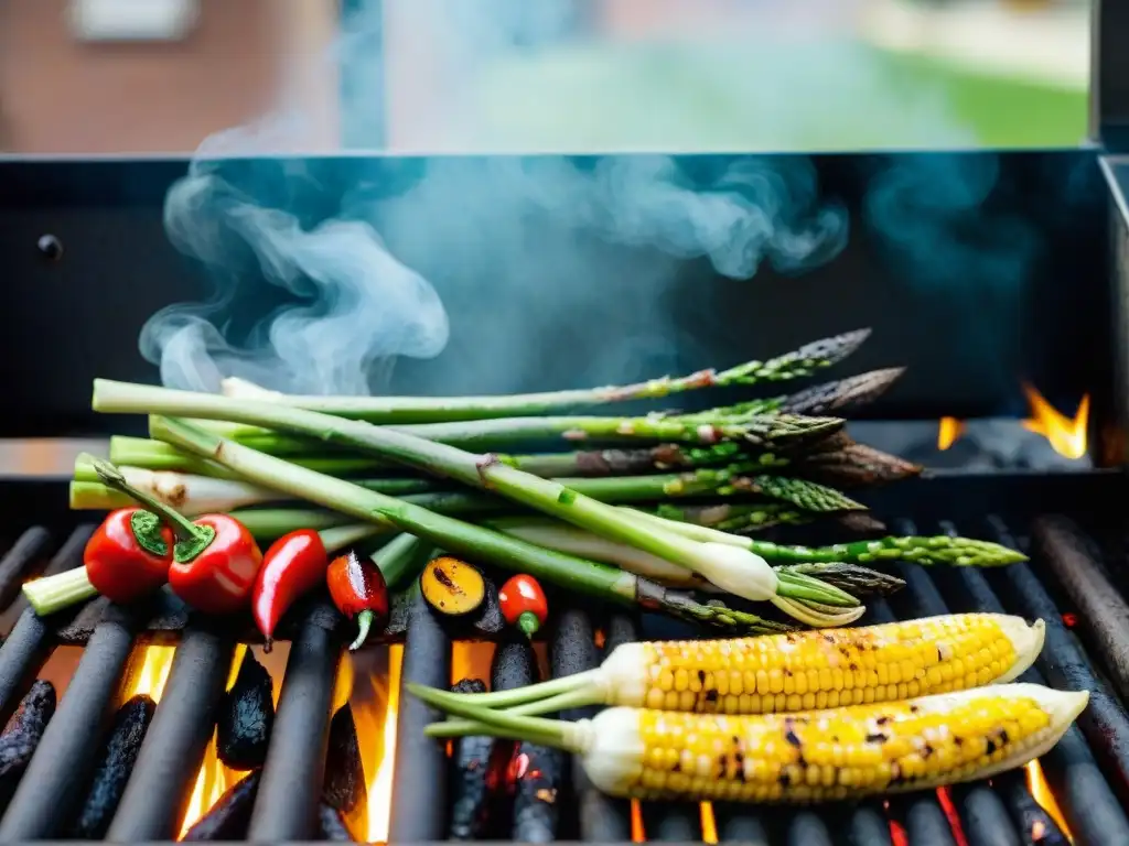 Una deliciosa variedad de vegetales a la parrilla, ideal para recetas asado saludable deportistas