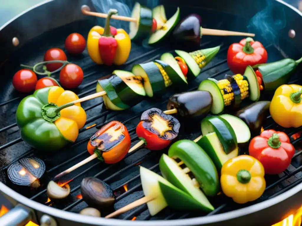 Deliciosa variedad de verduras asadas en la parrilla, listas para un festín vegano