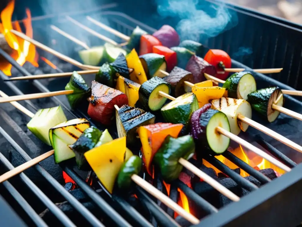 Deliciosas brochetas de vegetales en asado uruguayo, opciones veganas